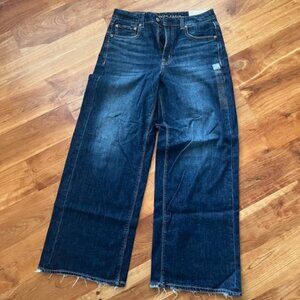 NWT** AE Dreamy Drape Stretch Super High-Waisted Baggy Wide-Leg Jean